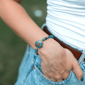 PULSERA DE ENERGÍA LIBRE CON CUENTAS DE APATITA