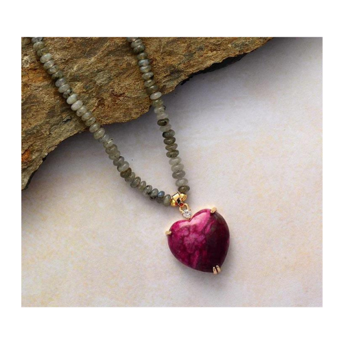 HEART SHAPED HEALING BEAD NECKLACE