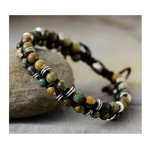 EARTHLY NOURISHING JASPER MACRAME BRACELET