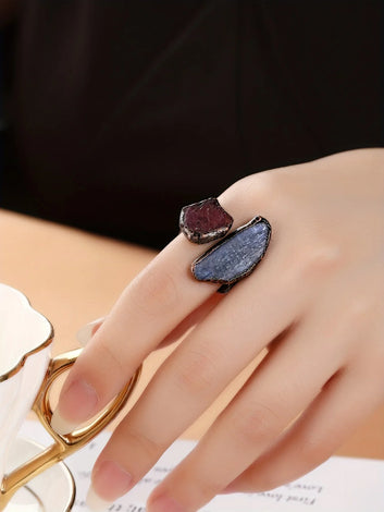 BOHEMIAN RING WITH TWO PRECIOUS STONES