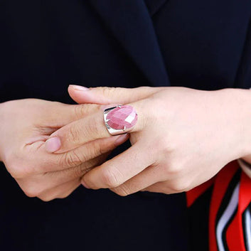 ANILLO BRAZALETE DE RODONITA ROSA