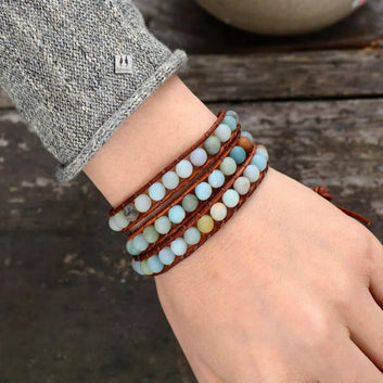 PULSERA BOHO EN AMAZONITA: ARMONÍA Y SERENIDAD NATURAL