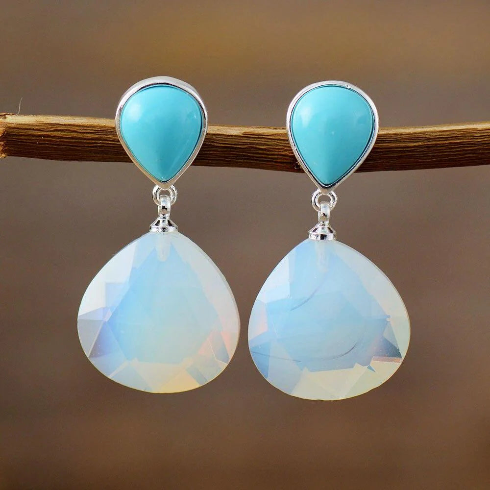 DELICATE IRIDESCENT OPAL EARRINGS